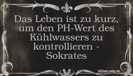 Lustiger BilderSpruch - Das Leben ist zu kurz, um den PH-Wert des...