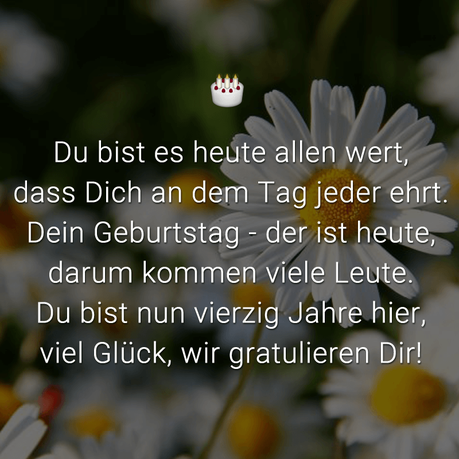 Geburtstagswunsche fur eine 40 jahrige