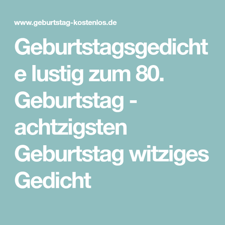 Kurze geburtstagsspruche 80