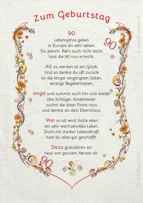 Spruche zum geburtstag 90 jahre