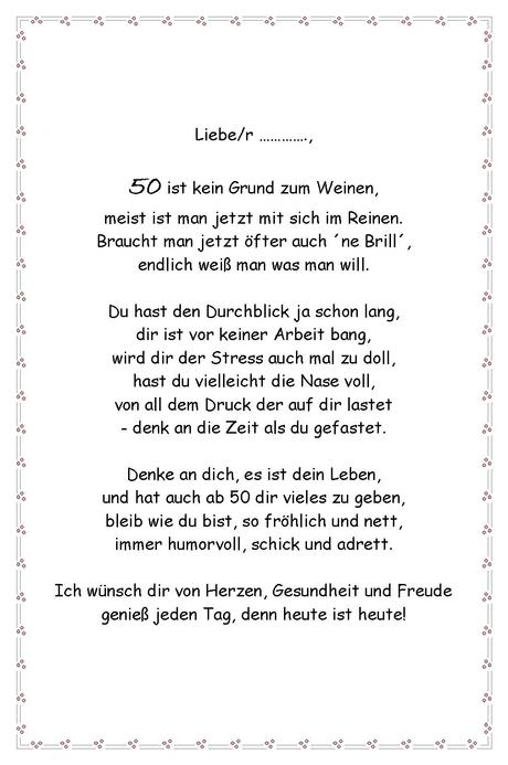 Spruche zum 50 geburtstag ehemann