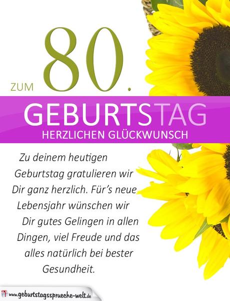 Geburtstagswunsche fur den vater zum 80