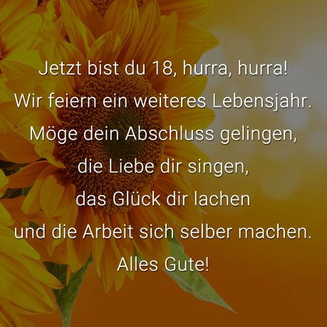 Geburtstagswunsche 18 jahrige