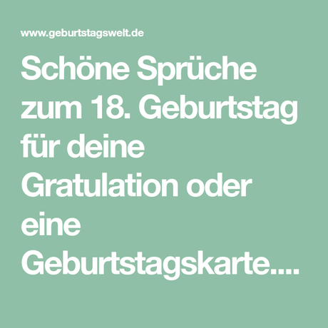 Witzige geburtstagbpruche 18 geburtstag