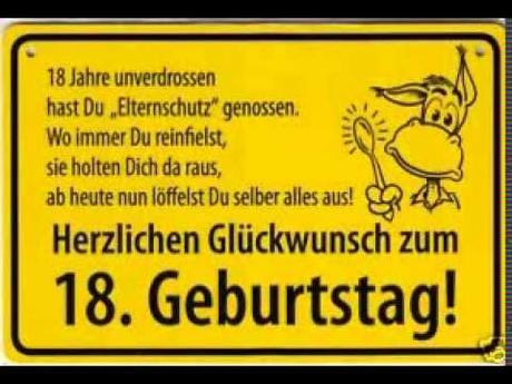 Witzige geburtstagbpruche 18 geburtstag