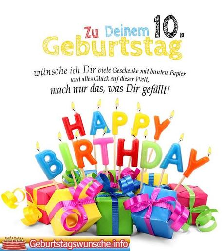 Gluckwunsche zum 10 geburtstag madchen