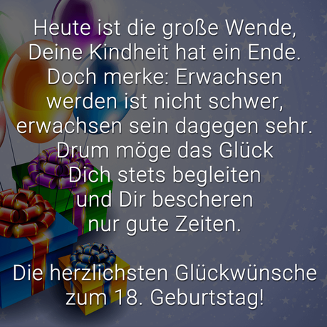 Spruche zum 18 geburtstag fur karte