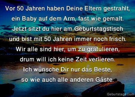 Gluckwunsche zum 50 geburtstag von den eltern