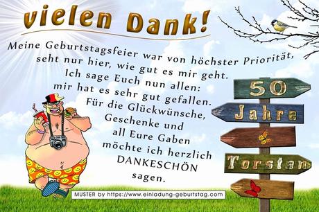 Geburtstag danksagung lustig