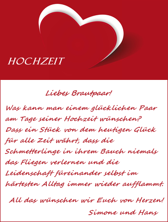 Ich wunsche euch zur hochzeit