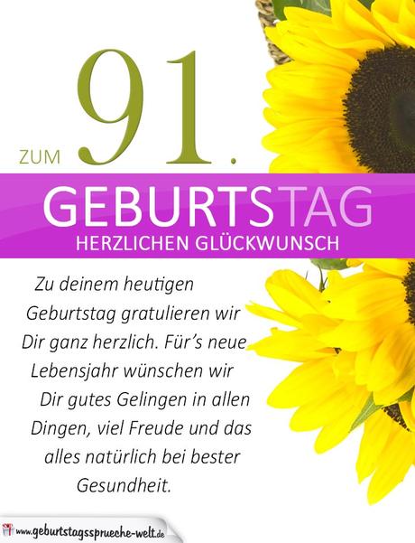 Geburtstagswunsche 91 geburtstag