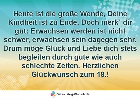 Spruch karte geburtstag 18
