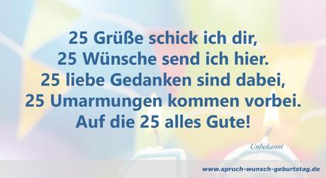 Spruche zum geburtstag 25 witzig