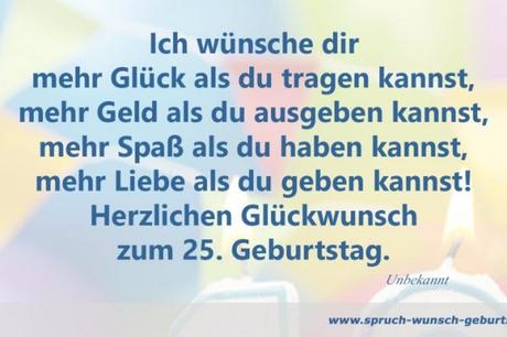 Spruche zum geburtstag 25 witzig