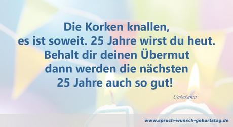 Spruche zum geburtstag 25 witzig