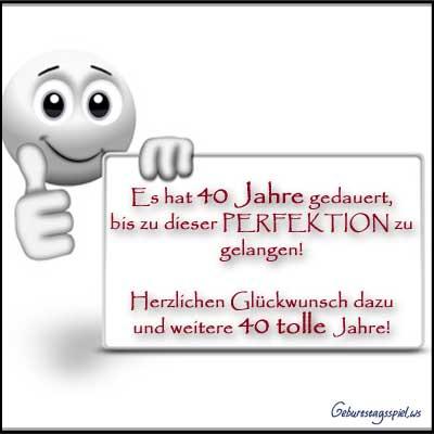 Spruch zum 40 geburtstag witzig