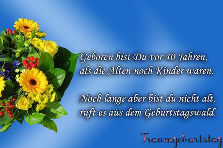 Reime zum geburtstag 40