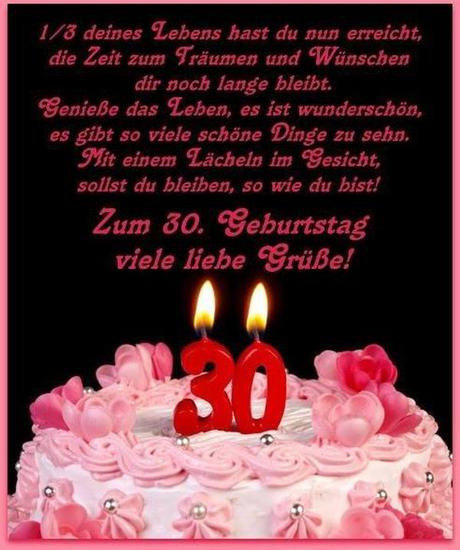 Geburtstagswunsche 30 jahre frau