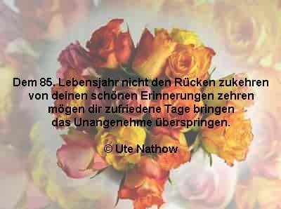 Gluckwunsche zum 85 igsten geburtstag