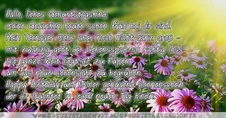 Geburtstagbpruche zum 20