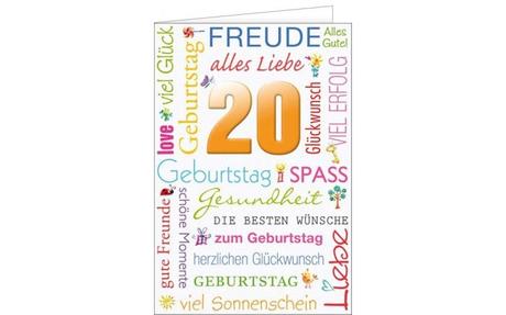 Text karte 20 geburtstag