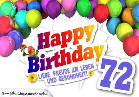 Geburtstagswunsche zum 72