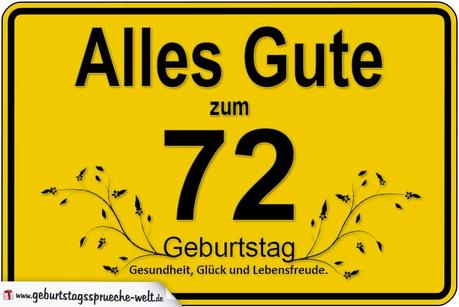 Geburtstagswunsche zum 72