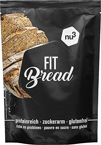nu3 Fit Bread - 230g Eiweißbrot Backmischung - 15 Mal weniger Kohlenhydrate - Glutenfrei & ohne Laktose - für eine eiweißreiche Ernährung - ungesättigte Fettsäuren aus Leinsamen & Chia-Samen - Vegan