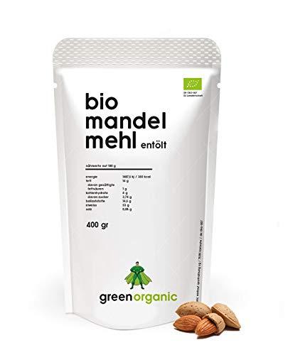 BIO PREMIUM MANDELMEHL – weiß, lower-Carb, glutenfrei, vegan, entölt, proteinreich, ballaststoffreich, Paleo Superfood, nachhaltig und fair angebaut, 400g