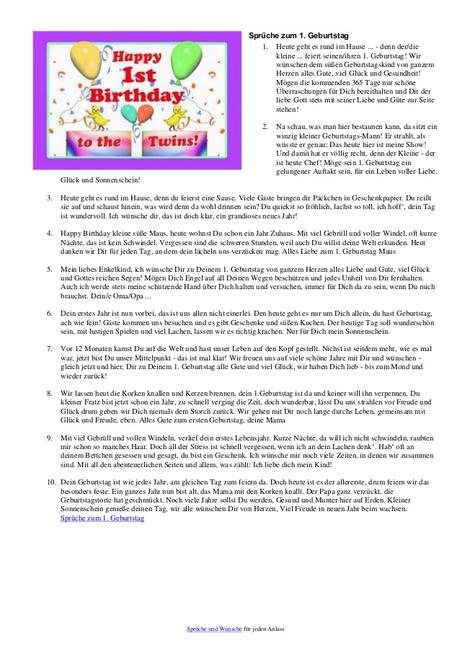 Schone texte zum ersten geburtstag