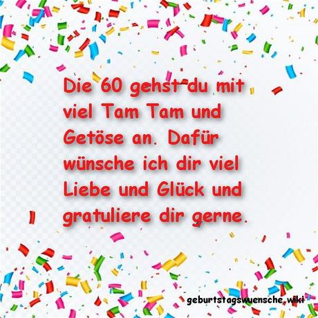 Geburtstagswunsche zum 60 geburtstag einer frau