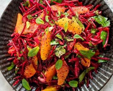 Rote Bete Orangen Salat mit frischen Kräutern