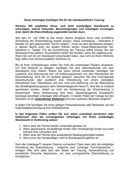 Wunsche fur standesamt