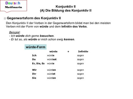 Ich wunsche konjunktiv