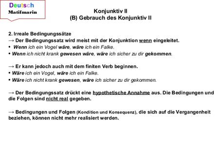 Ich wunsche konjunktiv