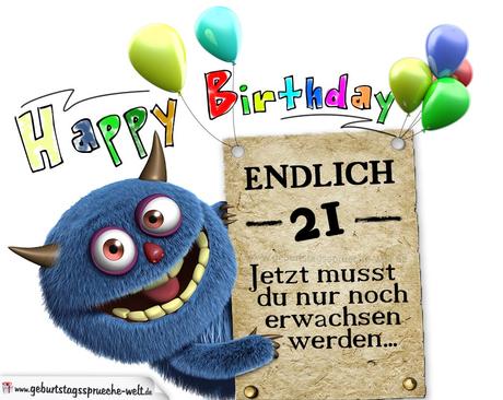 Geburtstagswunsche zum 21 geburtstag
