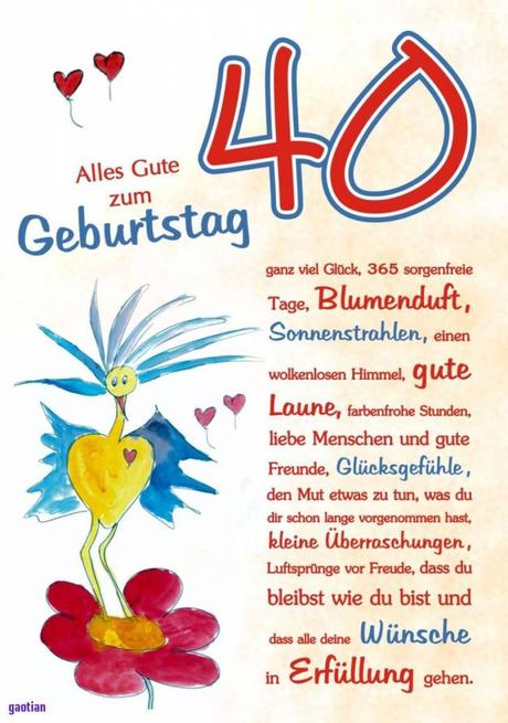 Wunsche zum 40 jubilaum