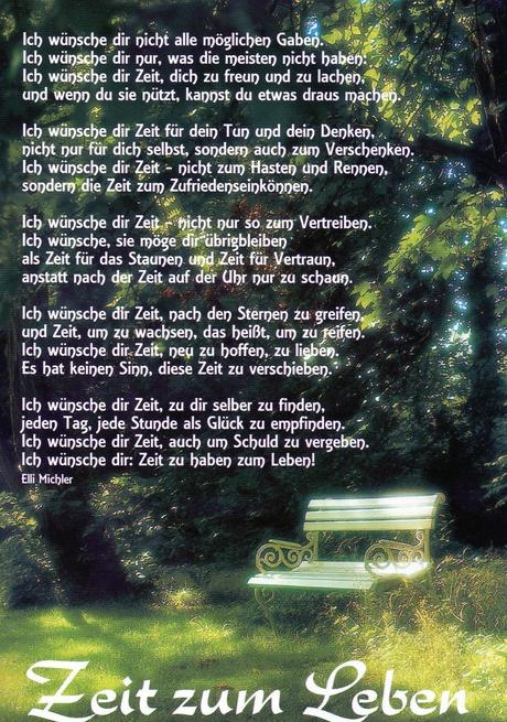 Ich wunsche dir zeit gedicht englisch