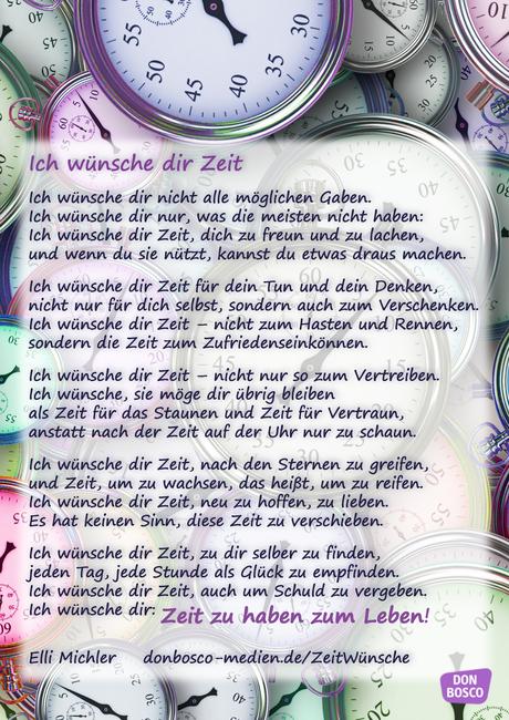 Ich wunsche dir zeit gedicht englisch