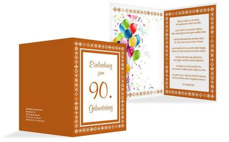 Spruche zum 90 geburtstag einladung