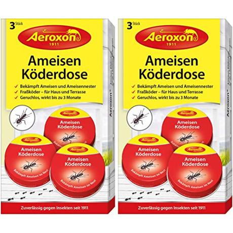 Aeroxon - Ameisenfalle, Ameisenköderdose - 2x3 Dosen - Bekämpft Das Ganze Ameisennes