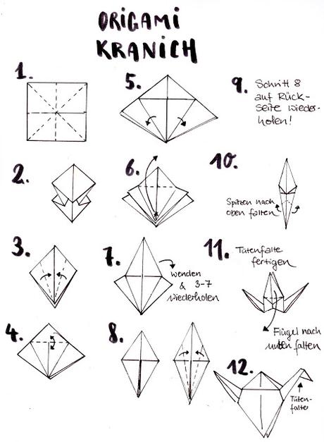Origami Kranich - eine Anleitung