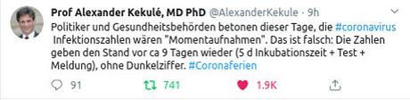 Covid-19 |  Kekulé fordert Coronaferien und kritisiert Aktualität der Fallzahlen
