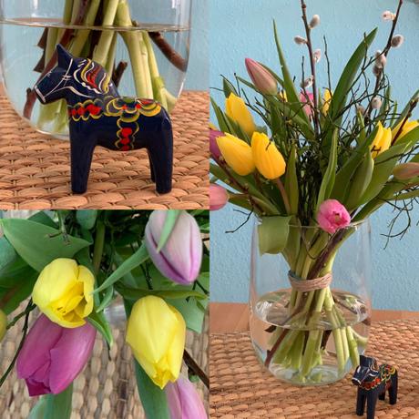 Friday-Flowerday – oder – Jetzt wird‘s bunt: Tulpen und ein Regenbogenbecher