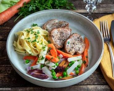 Schweinemedaillons mit Frühlingsgemüse