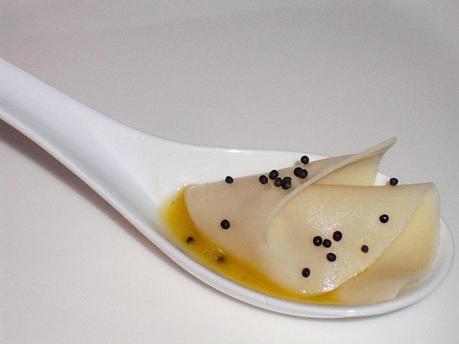 Olivenglacé, Jakobsmuscheln, Fenchel mit Pastis-Aufstrich und mehr