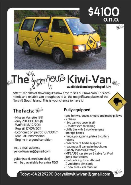 Wieder mal: Kiwi Van zu verkaufen