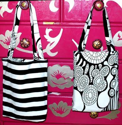 Black and White Reversible Bags
