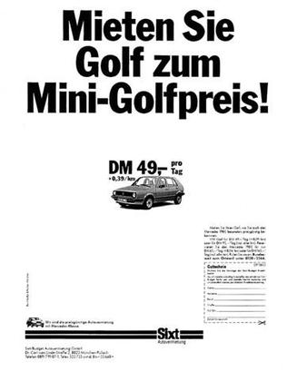 Sixt-Werbung vor 1990