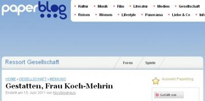 Screenshot Paperblog am 16.06.2011